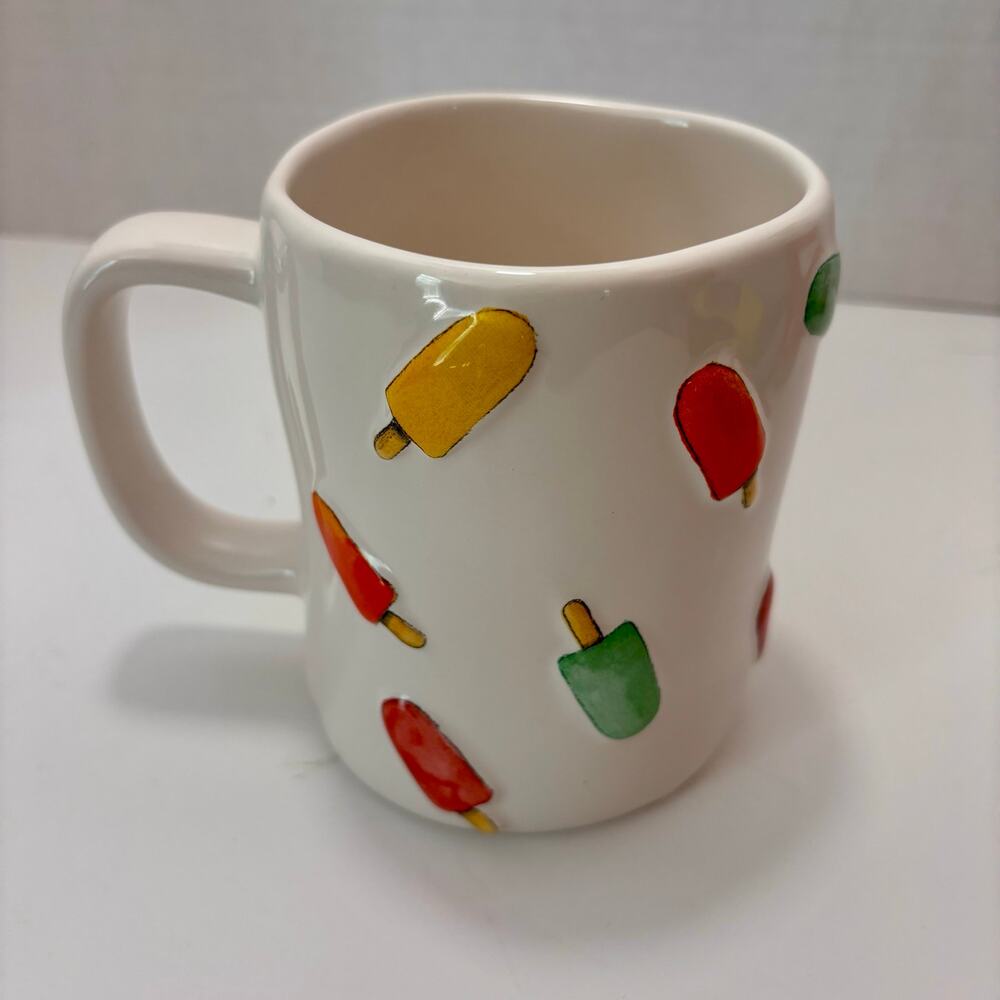 Rae Dunn ENJOY Mug Colorful Popsicles Ice Cream Summer Raised Design Cup - Picture 3 of 8
